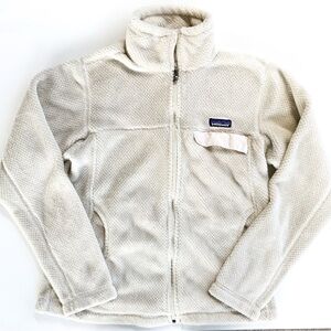 Patagonia White Full Zip Sweater Style 25375 Size Medium
